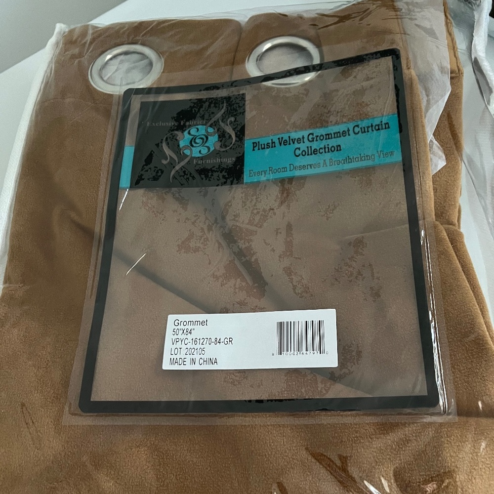 Amber Gold Velvet Blackout Curtain Panel (set of 2)